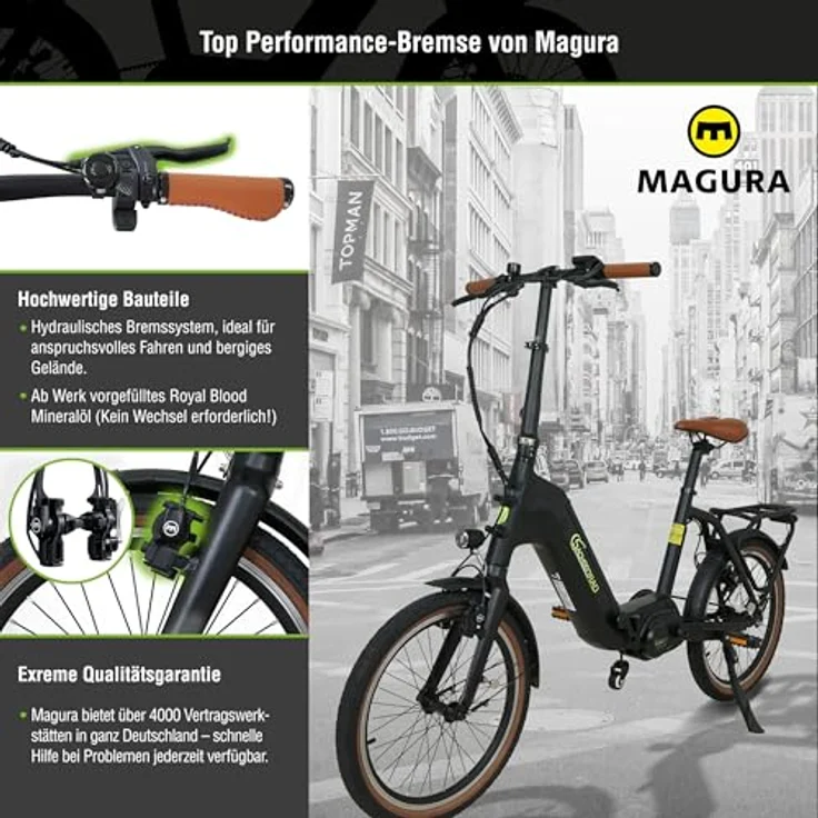 SachsenRAD E-Faltrad F3B Centro, E-Bike mit 250W Mittelmotor, 15Ah Akku, Rücktrittbremse, 20 Zoll, bis zu 150 km Reichweite, Aluminiumrahmen – Bild 5