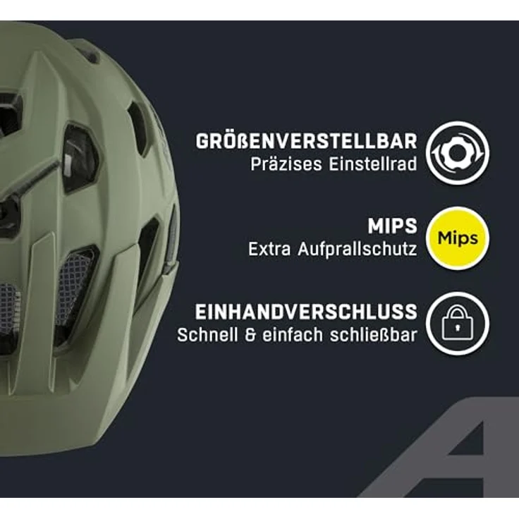 ALPINA SPORTS Plose MIPS, Velohelm (52 - 57 cm) mit erweitertem Schutz, individuell einstellbarem System und antibakterieller Polsterung – Bild 3