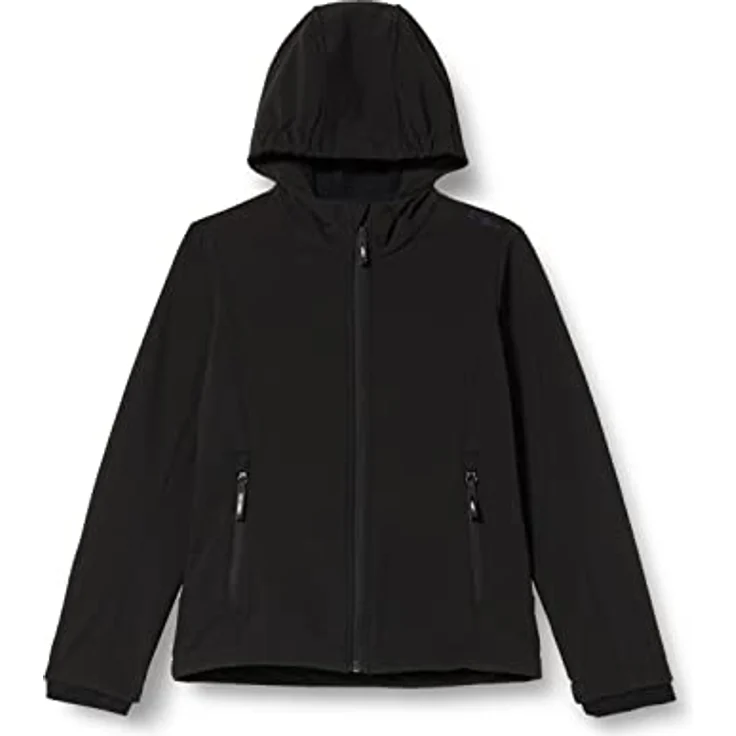 CMP KID G Jacket FIX Hood, Softshell Skijacke für Mädchen, atmungsaktiv, schnell trocken, Farbe: nero, Größe 104 – Bild 1