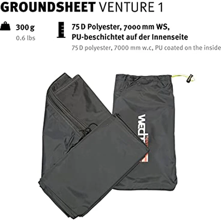 Wechsel Venture 1 Zeltunterlage schwarz, wasserabweisend und robust – Bild 3
