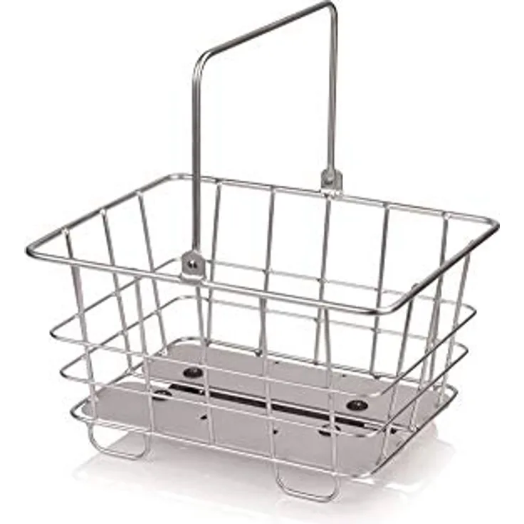 XLC Korb-2502120100, Fahrradkorb in Silber, 50 x 30 x 20 cm
