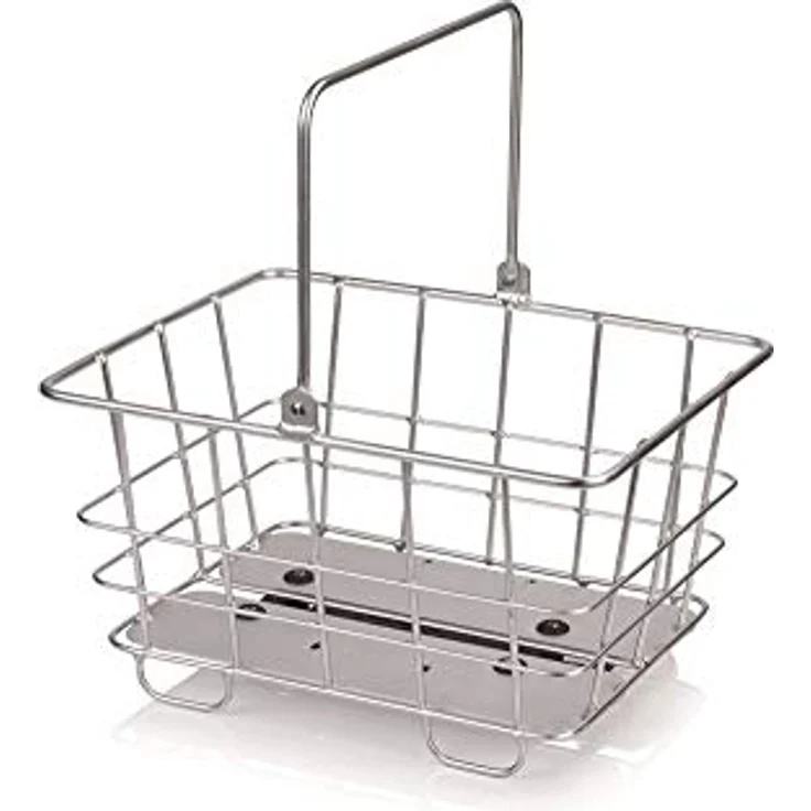 XLC Korb-2502120100, Fahrradkorb in Silber, 50 x 30 x 20 cm
