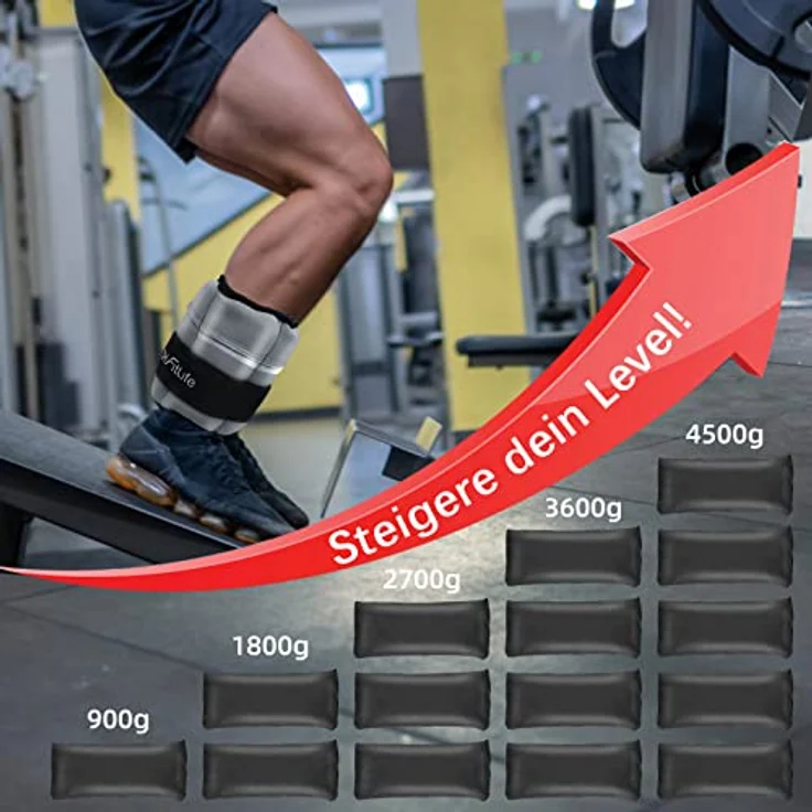 DH FitLife 2er-Set 4,5kg Fußgelenk Gewichtsmanschetten mit verstellbaren Gewichten für Beine und Arme | 2 Variationen 2,5kg&4,5kg | ankle Weights | Knöchelgewichte für Krafttraining – Bild 4