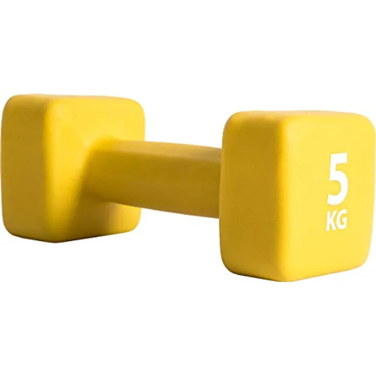 Pure2Improve Unisex-Adult Neopren-Hanteln, Gelb, 1x5kg