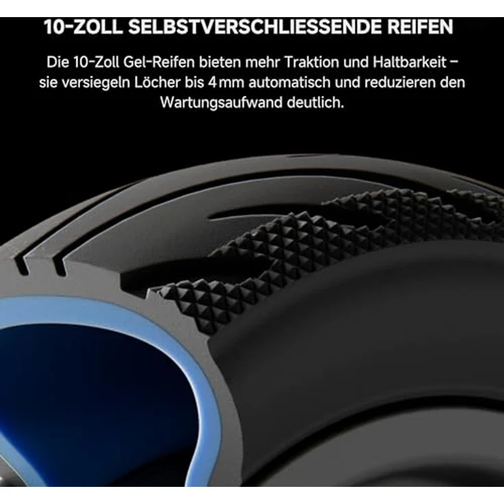 ninebot by Segway E-Scooter F3 Pro D, 500 W, 20 km/h, Eco Modus Reichweite 70 km, 10-Zoll Reifen, IPX6, Schwarz – Bild 8