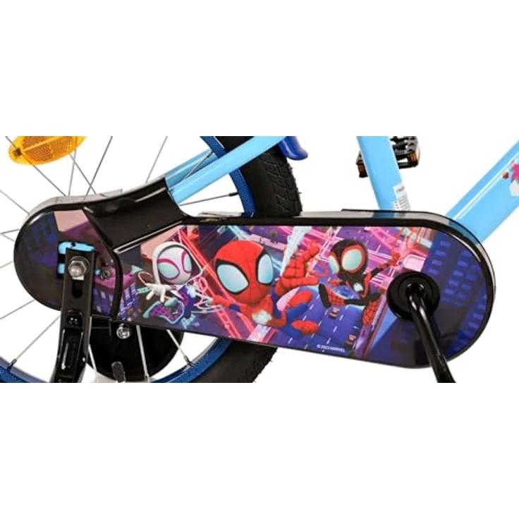 Volare Kinderfahrrad 16 Zoll Kinderfahrrad Rad Marvel Spidey Amazing Friends 21786-SACB, 1 Gang, Rücktritt, Stützräder, Schutzbleche, Kettenschutz, blau – Bild 4