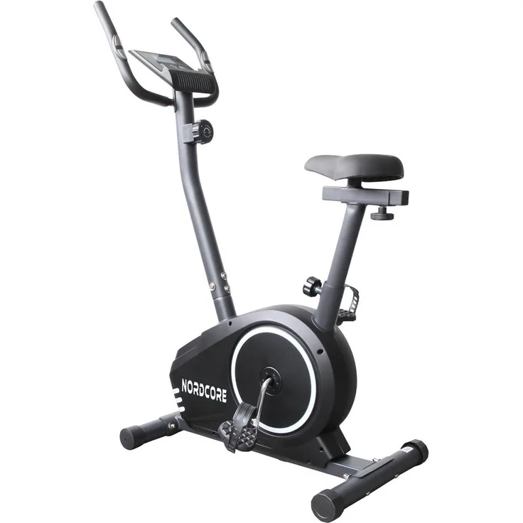 Nordcore Heimtrainer Core 600, Ergometer mit 6 kg Schwungrad, 8 Widerstandsstufen, max. 100 kg Nutzergewicht, Schwarz