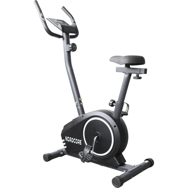Nordcore Heimtrainer Core 600, Ergometer mit 6 kg Schwungrad, 8 Widerstandsstufen, max. 100 kg Nutzergewicht, Schwarz