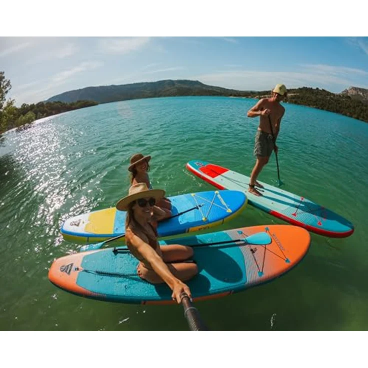WattSUP F11 SUP Board Stand Up Paddle Surf-Board Paddel ISUP 335x81cm, Kunststoff, Blau / Orange – Bild 15