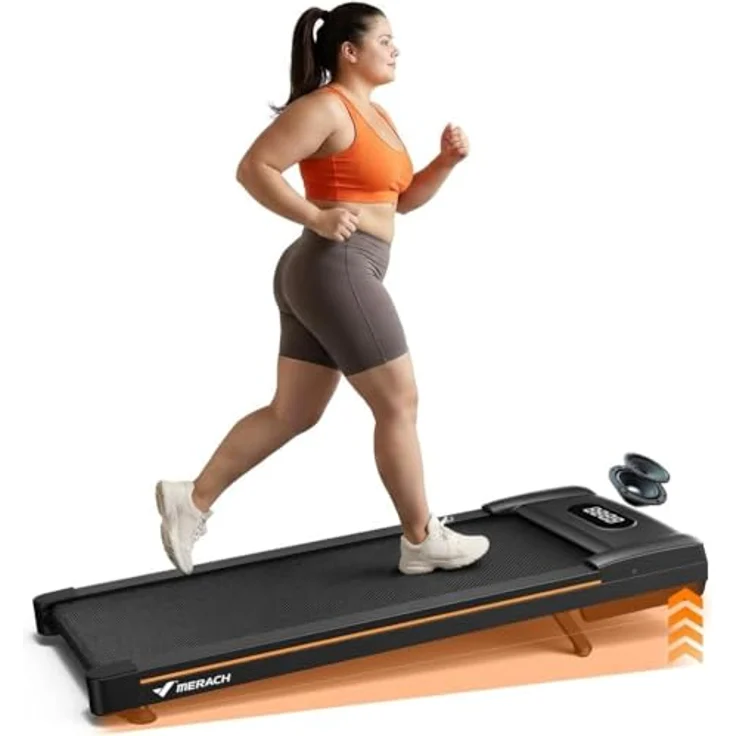 MERACH Walking Pad, Laufband mit Bluetooth-Lautsprecher, 10% automatische Steigung, max. 159KG, 3.0PS leiser Motor, ideal für Büro und Zuhause, Fernbedienung – Bild 1