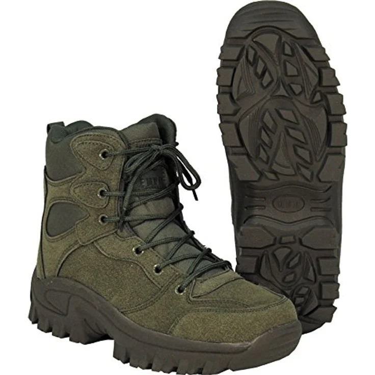 MFH Commando, knöchelhohe Trekking-Stiefel mit 6-Loch Schnürung, oliv, gepolstert und herausnehmbarer Innensohle – Bild 2