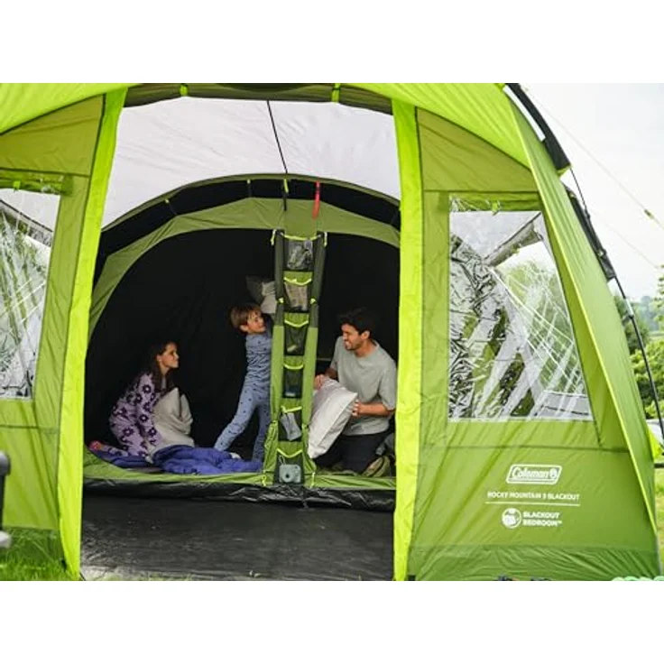 Coleman Rocky Mountain 5 Blackout Zelt | 5 Personen Familien-Tunnelzelt, 4500 mm wasserdicht, eingenähte Bodenplane – Bild 4