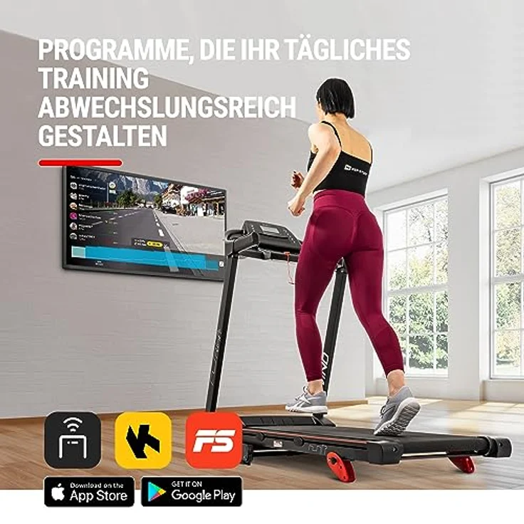 Hop-Sport Laufband HS-1000LB elektrisch 12 Programme 0.8 bis 14 km/h Motor: 2,0 PS Transportrollen bis 150 kg - Preisvergleich – Bild 5