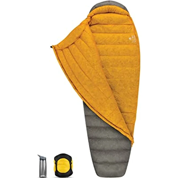 Sea to Summit Spark SpIV Schlafsack, Dark Grey-Yellow, langlebig und robust, Long Links – Bild 1