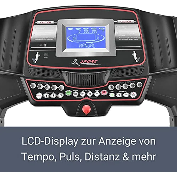 ArtSport Laufband Speedrunner 6000 klappbar - 22 km/h, 99 Programme, 22 Steigungsstufen, 7 Zoll LCD Display, bis 150 kg, Lauffläche: 133 x 50 cm – Bild 5