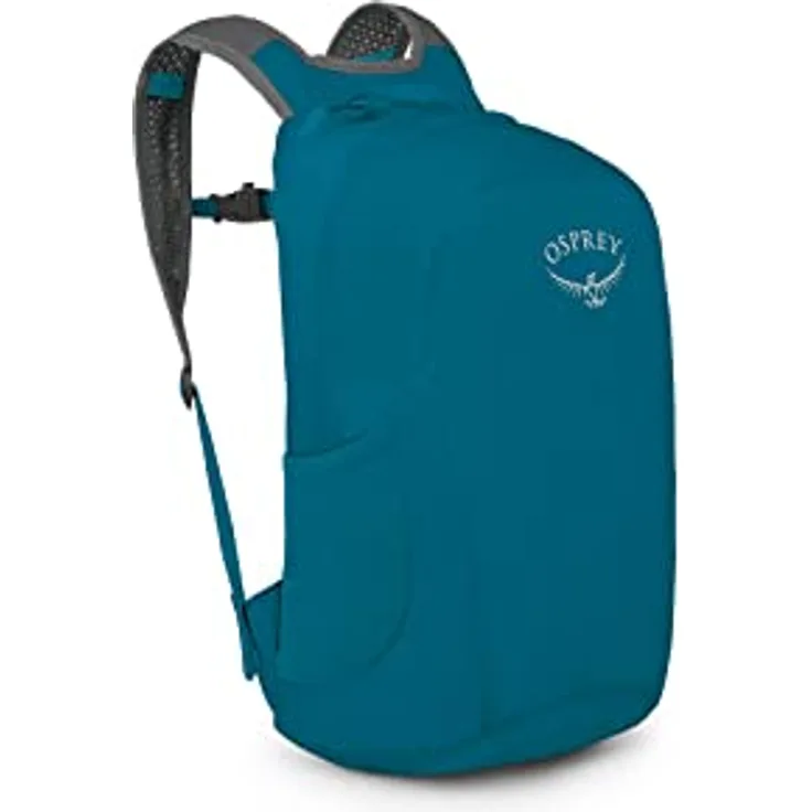 Osprey Ultralight Stuff Pack, Wanderrucksack in Waterfront Blue mit gepolsterten Schulterriemen und elastischen Seitenfächern