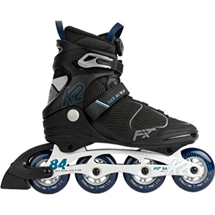 K2 F.I.T. 84 BOA Inline Skates, 84 MM Rollen, Boa® Verschlusssystem, grau-blau, Größe 45 – Bild 1