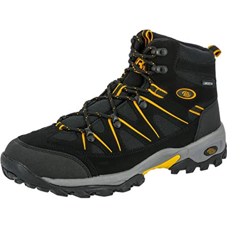 Brütting Mount Hunter High, Herren Wanderschuhe mit Comfortex-Klimamembrane, wasserabweisend, Gummilaufsohle, Schwarz (Größe 46) – Bild 1
