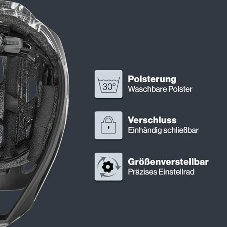 Uvex React Jr. FullFace Integral Helm für Kinder, schwarz und weiß matt, mit integrierter Sonnenblende und passiver Belüftung – Bild 3