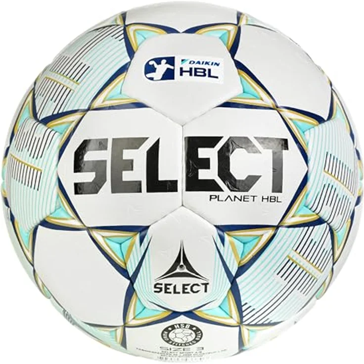 Select Planet HBL v25 Gr. 2, Handball mit hervorragender Griffigkeit und Null-Flügel-Blase, grau/blau – Bild 2