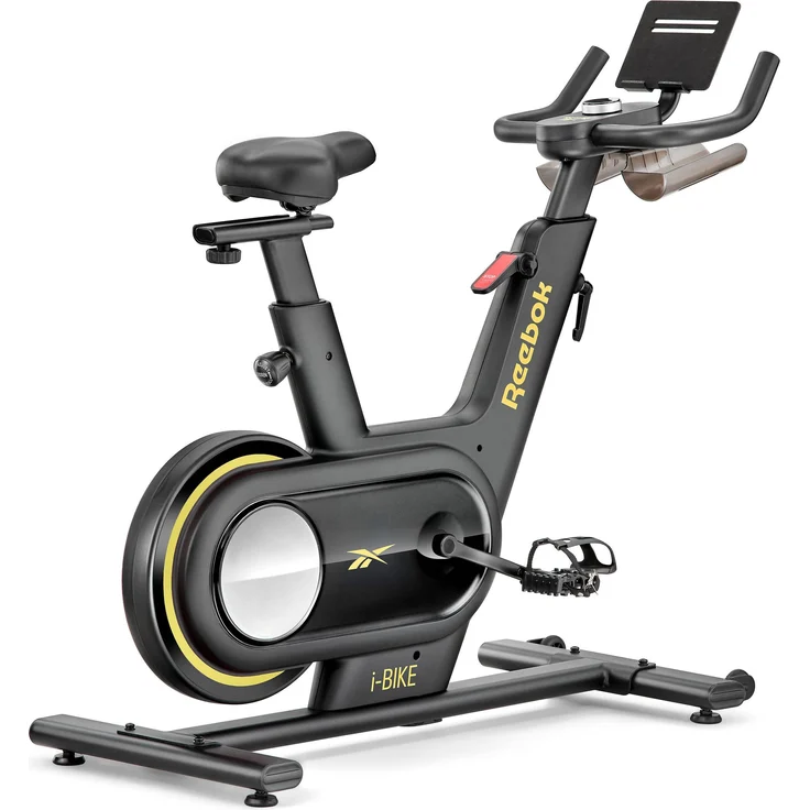 Reebok i-Bike Indoor Cycle, Ergometer mit 12 Programmen, 32 Widerstandsstufen, LED-Konsole und Tablet-Halterung