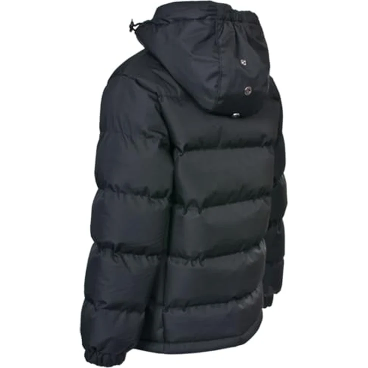 Trespass UTTP906 P, Männliche Steppjacke Schwarz, verstellbare Kapuze, drei Reißverschlusstaschen, elastische Bündchen – Bild 8
