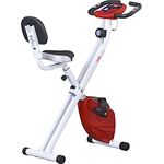 HOMCOM Heimtrainer Fahrradtrainer mit 8 stufig einstellbarem Magnetwiderstand höhenverstellbar Stahl Rot+Weiß 43 x 97 x 109 cm