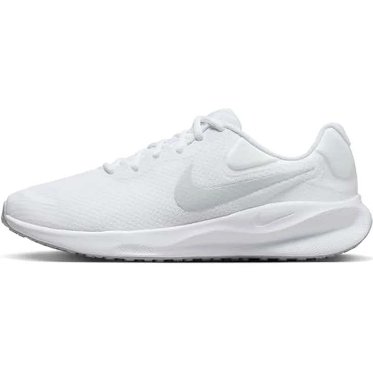 Nike Revolution 7, Neutrale Laufschuhe mit dämpfender Schaumstoff-Mittelsohle, Gummi-Außensohle, Weiß, EU 42 1/2 – Bild 1