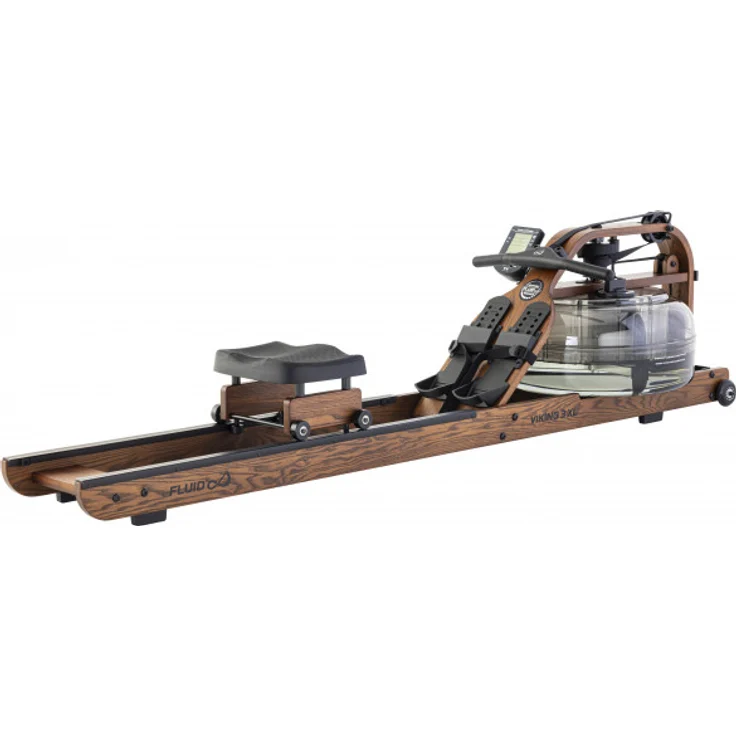Fluid Rower Rudergerät Viking 3 XL Walnuss - Einstellbarer Widerstand, Eschenholzkonstruktion, Fluid Bluetooth Monitor