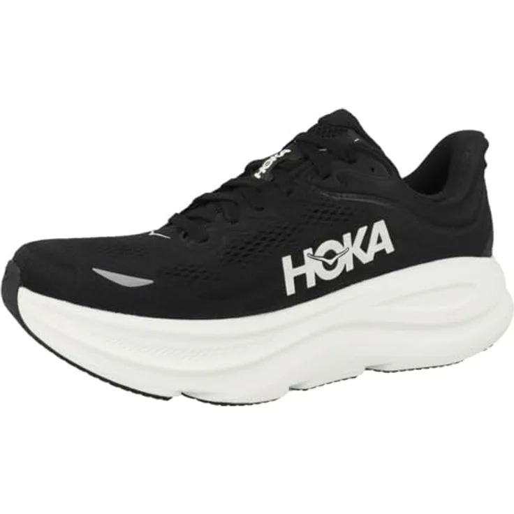 Hoka Bondi 9, Herren Laufschuhe, 100% vegan, atmungsaktives Obermaterial, schwarz, Größe 43 1/3 – Bild 4