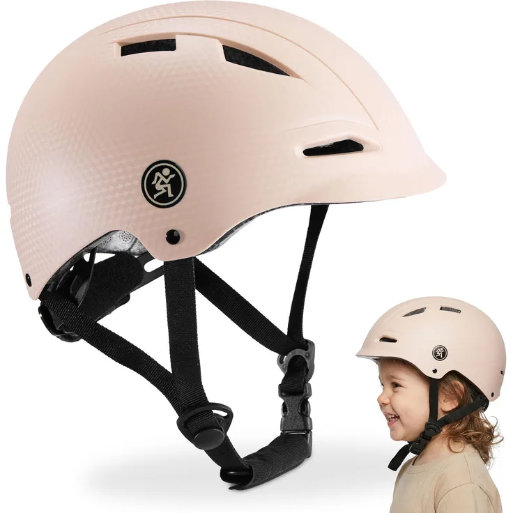 HyperMotion Kinderhelm HYP75 HLM01 Beige, leicht 300 g, verstellbar 46-56 cm, 9 Lüftungsöffnungen für Kinder