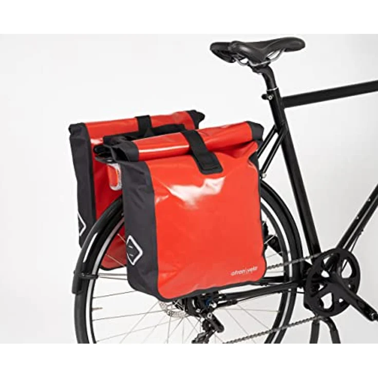 Atran Velo Travel AVS Einzeltasche, Wasserdicht mit Rollverschluss, 3 herausnehmbare Innentaschen, Schwarz/Rot, 37 x 12 x 33 cm – Bild 2