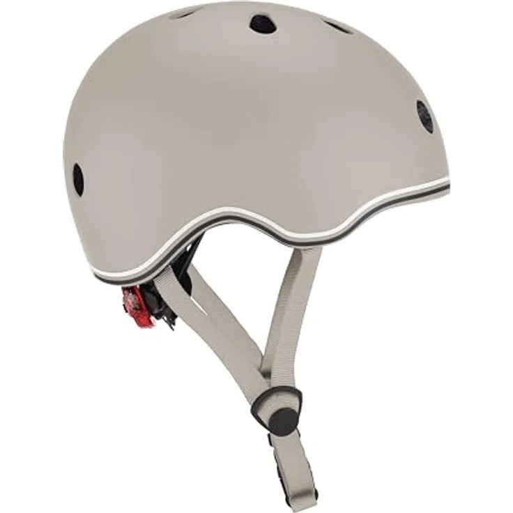 GLOBBER Helm GO-UP Lights, Schutzhelm für Kinder, Gr. XXS/XS 45-51, größenverstellbar, mit LED-Rücklicht, Taupe – Bild 2