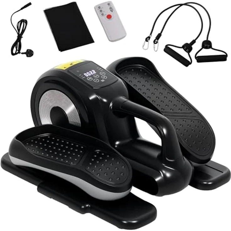 SPORTNOW Mini-Ellipsentrainer Untertisch, 12-stufiger Crosstrainer mit LCD-Anzeige, Fernbedienung und Vorwärts- & Rückwärtsbewegung für Büro und Senioren – Bild 1