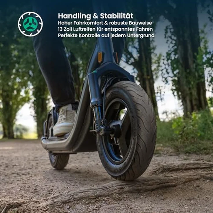 Egret GT 20 Ah, E-Scooter mit Straßenzulassung, 100 km Reichweite, 20 km/h, 13" Luftreifen, OSRAM LED, hydraulische Bremsen, NFC, Apple Find My, Traglast 150 kg – Bild 5