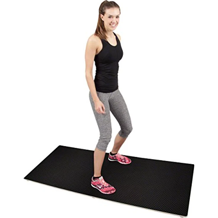 Sport-Tec Schaukelbrett groß mit Antirutschbelag, Wippbrett Wackelbrett Balancebrett, Holz-Konstruktion, langlebig – Bild 4