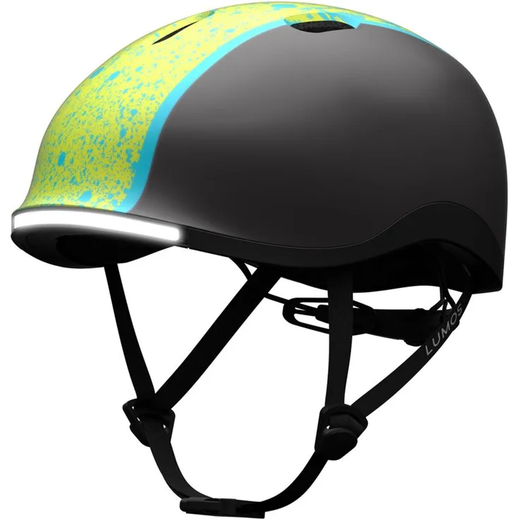 Lumos Nyxel Youth, Fahrradhelm mit integriertem Licht, grün overspray, S