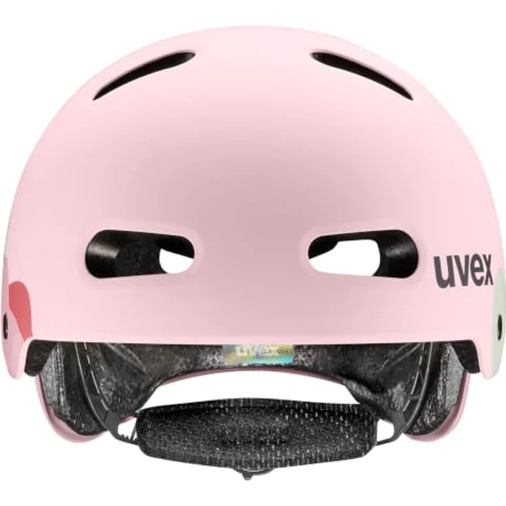 Uvex 4 style, Halber Helm mit schlagfester ABS-Hartschale, 360°-Vollring und reflektierenden Gurtbändern, Monster-Graffiti – Bild 2