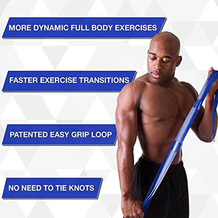 THERABAND CLX Latexfreies Widerstandsband, 110 Loops für Pilates und Physiotherapie, 22 Meter, blau, extra schwer – Bild 2