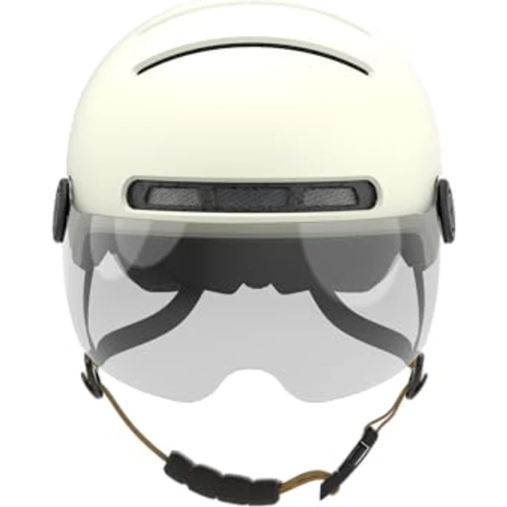 Livall L23, Fahrradhelm weiß 54-58 cm mit Schutzvisier und LED/SOS-Funktion – Bild 2