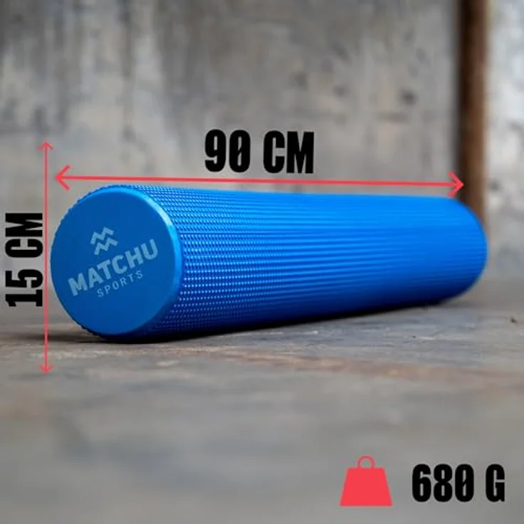 MATCHU Faszienrolle - Massageroller in Blau, weich, 90x15 cm - Erhältlich in verschiedenen Größen und Härtegraden – Bild 2