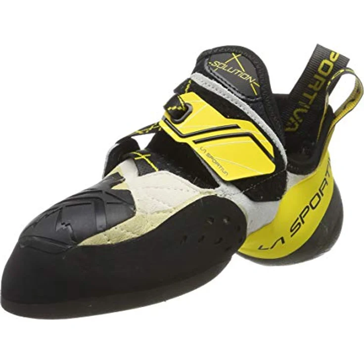 La Sportiva Solution Herren Kletterschuhe, weiß, mit Schnellverschluss und abriebfester Gummisohle, Größe 38 – Bild 1