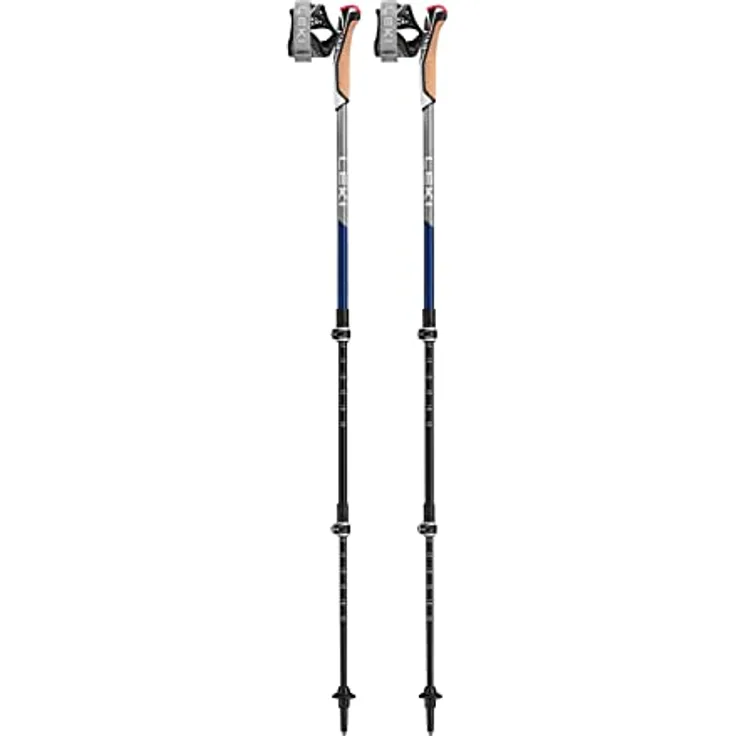 Leki Traveller Carbon Wanderstöcke, teleskopierbar von 90 bis 130 cm, dunkle blaue Farbgebung, 390 g leicht