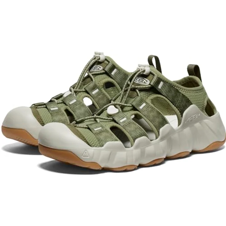 Keen Herren Hyperport H2 Trekkingsandale, Outdoor-Sandale mit Lace-Lock Bungee System und Aquagrip-Gummisohle, martini olive/plaza taupe, Größe 44 – Bild 4
