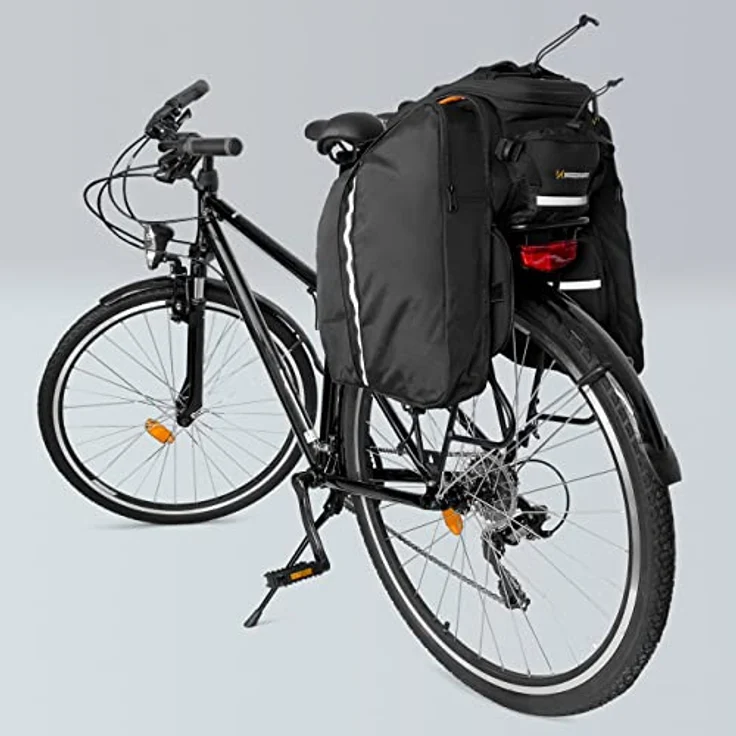 Wozinsky WBB19BK Large Bike Rack Bag, 35L mit Regenschutz, schwarz – Bild 6