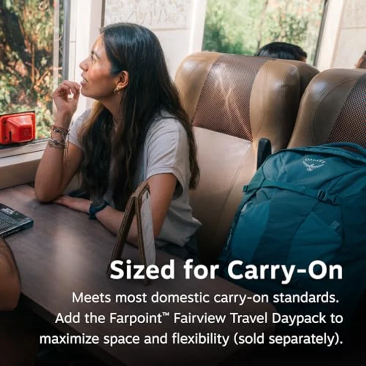 Osprey Fairview 40, Wanderrucksack in Cascade Blue-Torrent Blue, leicht und strapazierfähig mit verstaubaren Gurten und bequemer Passform – Bild 3