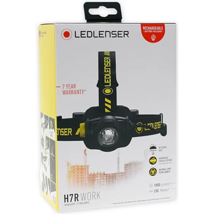 Ledlenser H7R Work, wiederaufladbare Profi-Stirnlampe mit 1000 lm Lichtleistung und hohem CRI-Wert, staub- und wassergeschützt – Bild 7
