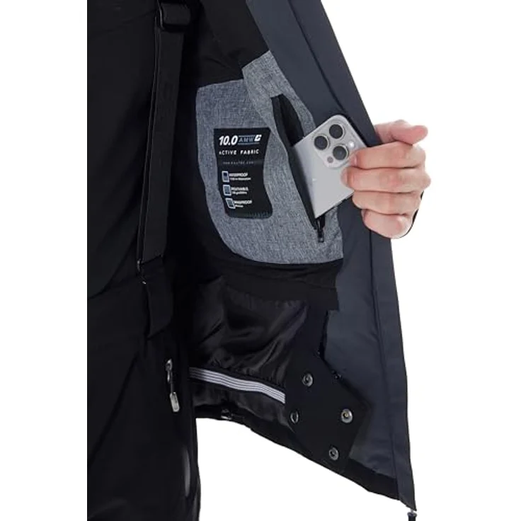 Killtec KSW 45, Skijacke mit 10.000 mm Wassersäule, atmungsaktiv, Colourblock-Design, grau, 3XL – Bild 6
