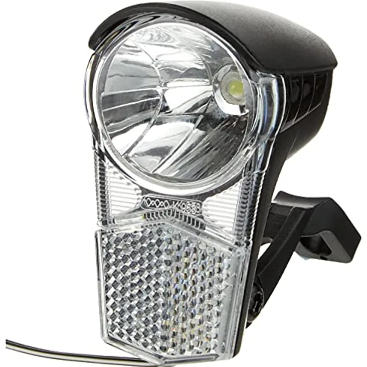 Büchel Fahrradlicht 12 Lux, Dynamo-Betrieb mit Schalter, StVZO zugelassen, Fahrradlampe vorne, Schwarz