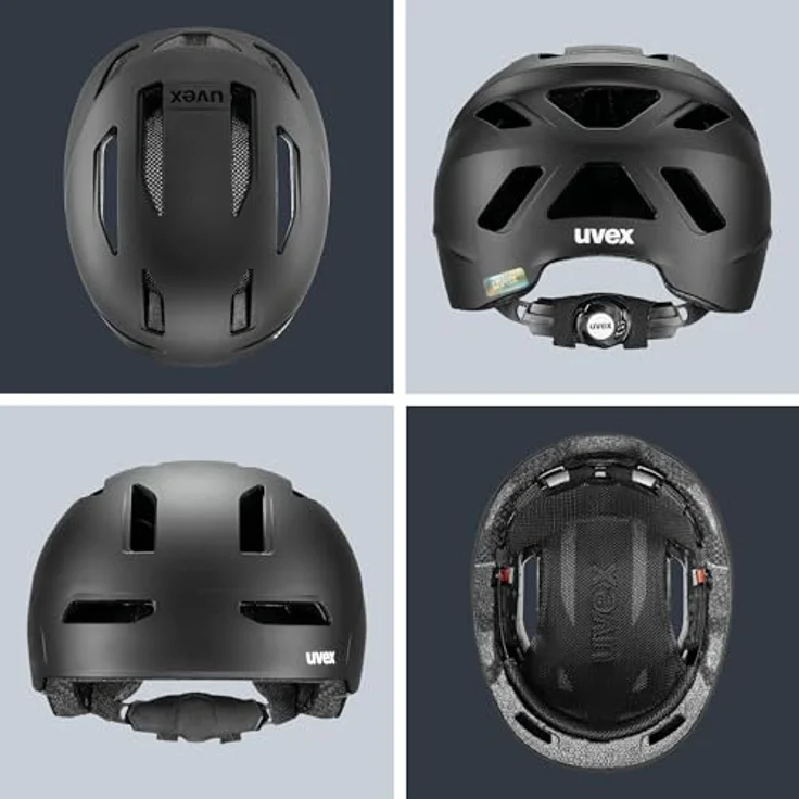 Uvex urban Planet, robuster City-Helm aus Recyclingmaterial mit optimierter Belüftung, schwarz matt, 54-58 cm – Bild 4